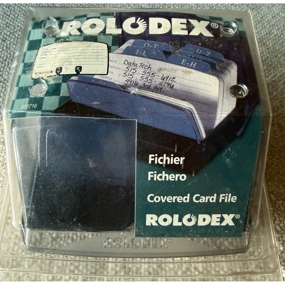Vtg 1999 Rolodex 56143 Covered Card File NEW Sealed 125 Cards Petite Desktop NIB